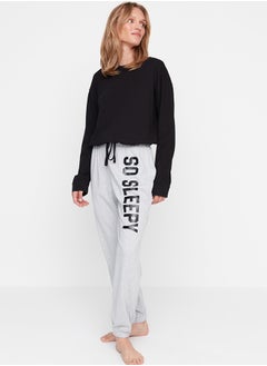 trendyol Pajama Set - Multicolour - With Slogan  - Image 2