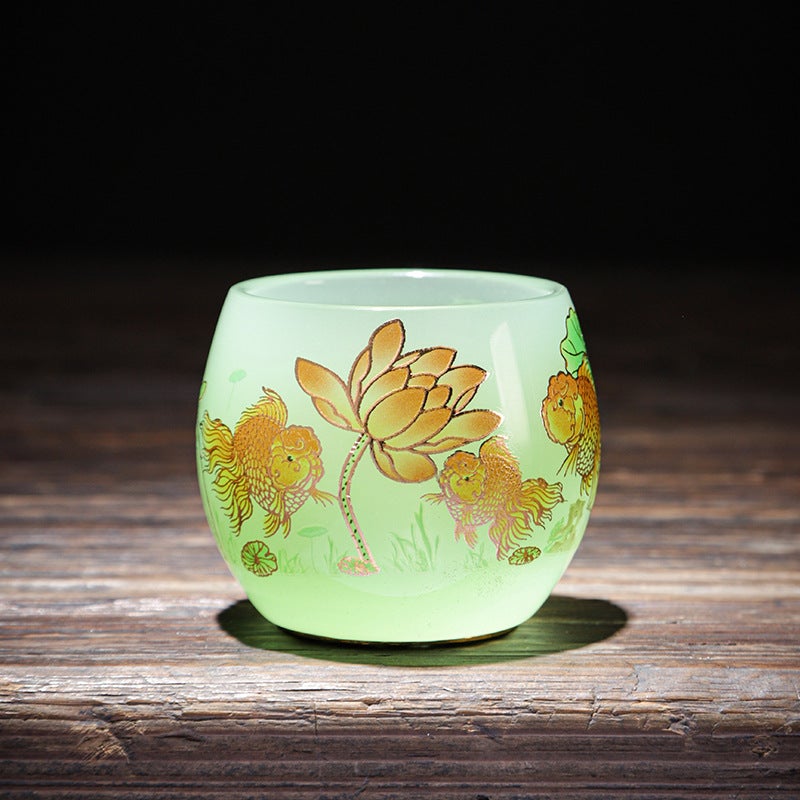 Glazed Porcelain Tea Cup - Handcrafted Kung Fu Gift Set(Your Blue) Lotus Cup (Your Blue) Lotus Cup 