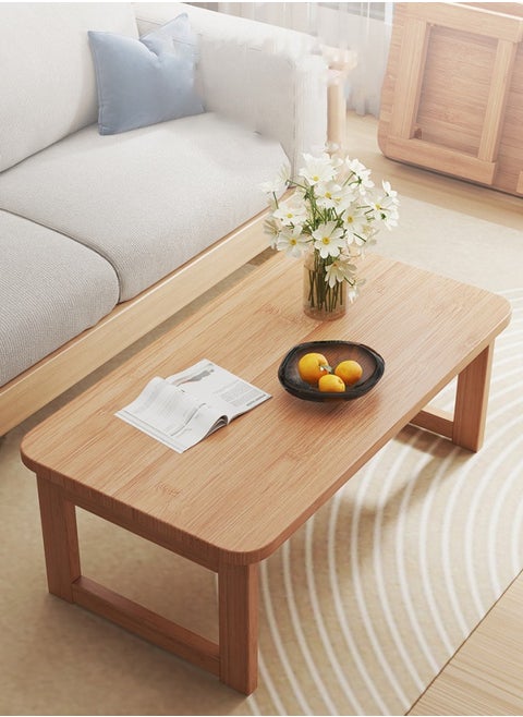 Folding Coffee Table Mini Low Table for Floor Seating Floor Table Foldable Bamboo Center Table for Living Room