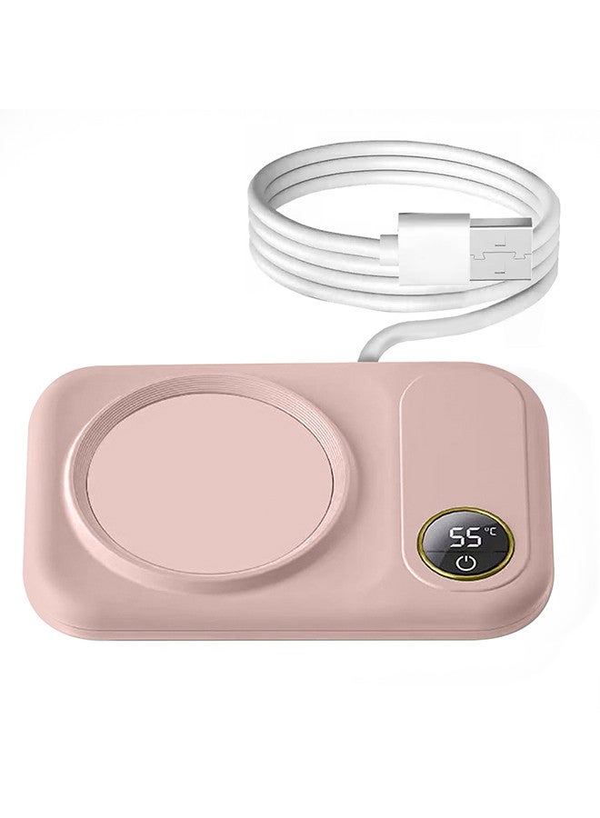 CATANES Coffee Mug Warmer, Electric Cup Heater with LCD Display, Digital Temperature 55-75°C Adjustable, USB-Powered, ABS Material - Pink  - Image 5