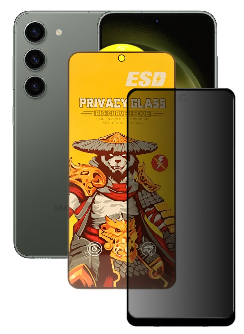 ESD Tempered Dustproof Privacy Glass Screen Protector Compatible For Samsung Galaxy S23 - Image 1