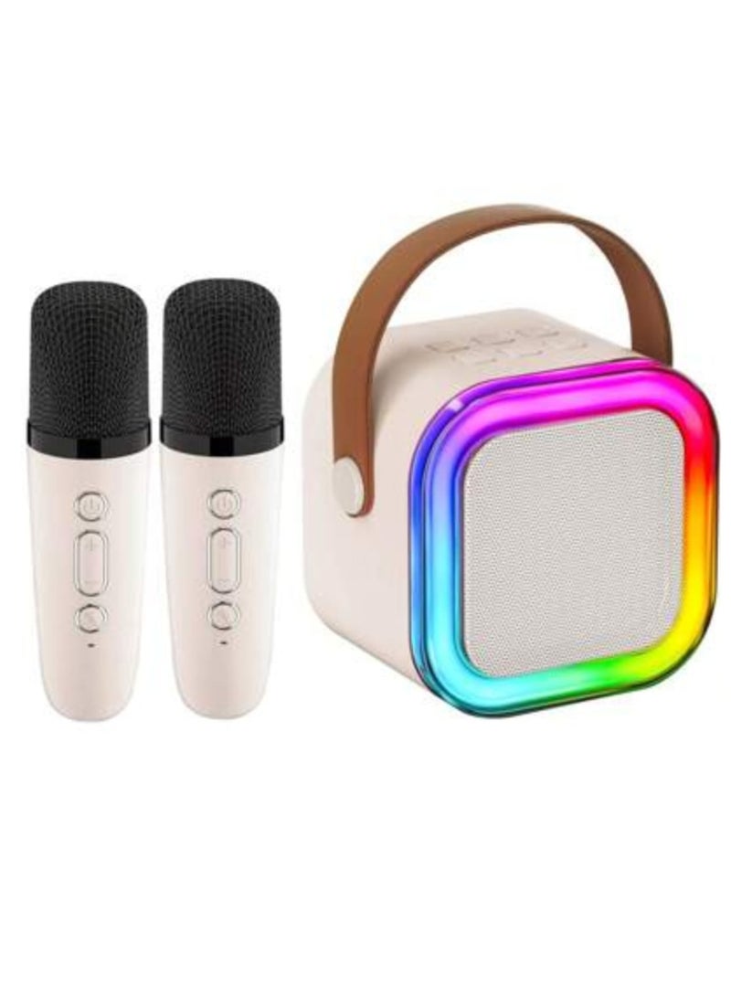 K12 Colorful Bluetooth Speaker with 2 Karaoke Mic for Home Portable Mini Wireless Speaker with Mike for House Parties Birthday Gifts Events  - Image 1