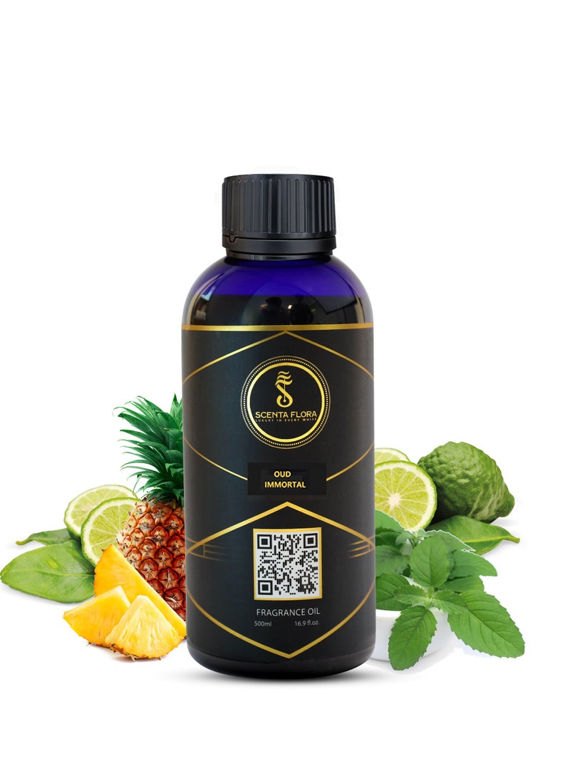 Scenta Flora - Oud Immortal - Diffuser Aroma Oil - Soothing, Healing, and Relaxing Fragrance for Scent Diffusers - Aromatherapy (500 ml) - Image 1