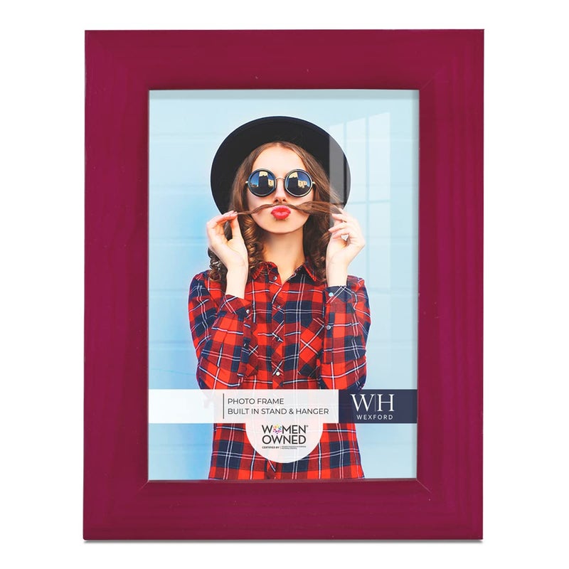 Renditions Gallery 3.5x5 inch Picture Frame Cherry Red Wood Grain Frame  High-end Modern Style  Made of Solid Wood and High Definition Glass for Wall and Tabletop Photo Display - Image 1