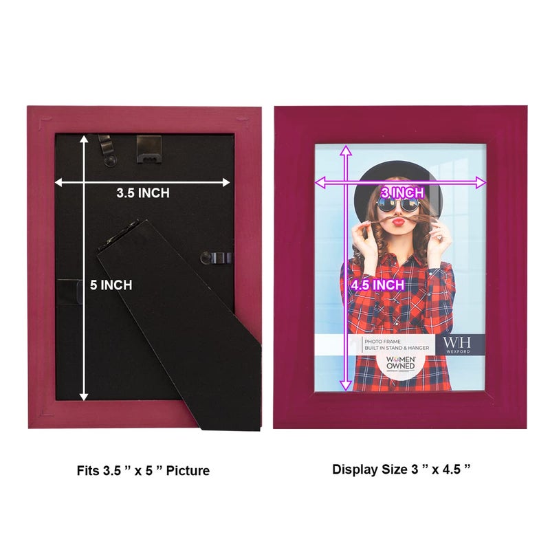 Renditions Gallery 3.5x5 inch Picture Frame Cherry Red Wood Grain Frame  High-end Modern Style  Made of Solid Wood and High Definition Glass for Wall and Tabletop Photo Display - Image 5