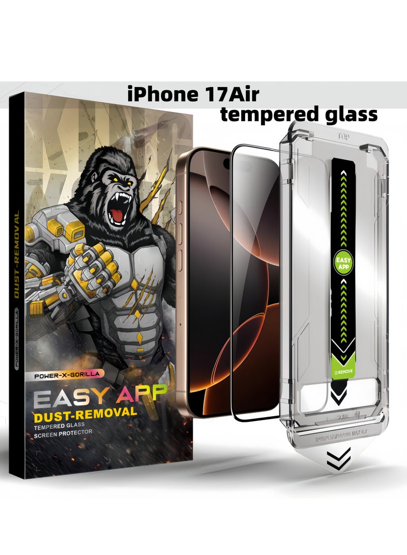 【17Air  Screen Protector】, 9H Hardness, Military-grade Shockproof, Ultra HD Clear Tempered-Glass with Easy Installation Tool, Anti-Fingerprint, Scratch Resistant, Case Friendly - Clear - Image 1