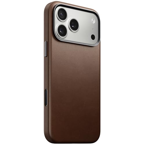 NOMAD Traditional Leather Case Brown Compatible with iPhone 17 Pro Max Leather Magsafe Charging Compatible Phone Case for iPhone 17 Pro Max - Image 1