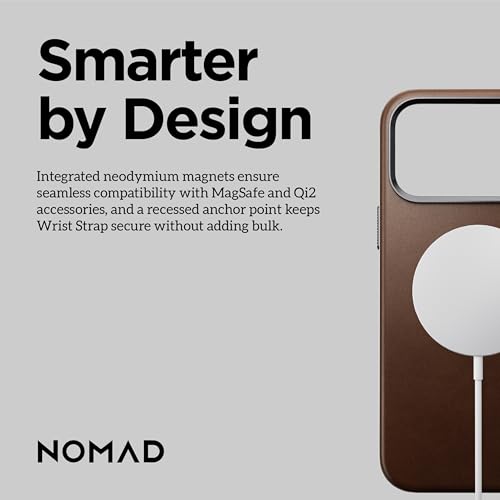 NOMAD Traditional Leather Case Brown Compatible with iPhone 17 Pro Max Leather Magsafe Charging Compatible Phone Case for iPhone 17 Pro Max - Image 5