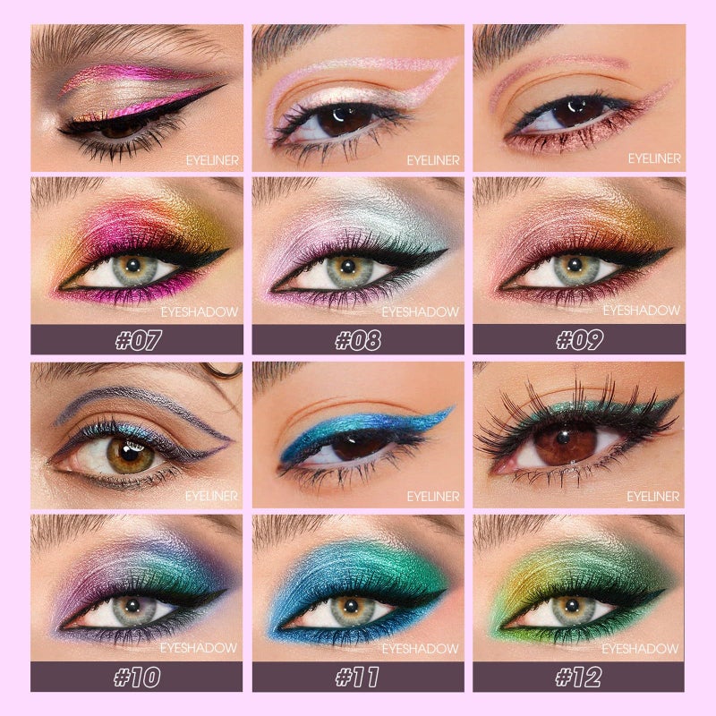 Spdoo 6pcs Multichrome Liquid Eyeliner Liquid, Metallic Glitter Shimmer Eye Liner, Long Lasting, Waterproof Colorful Eyeliner - Image 3