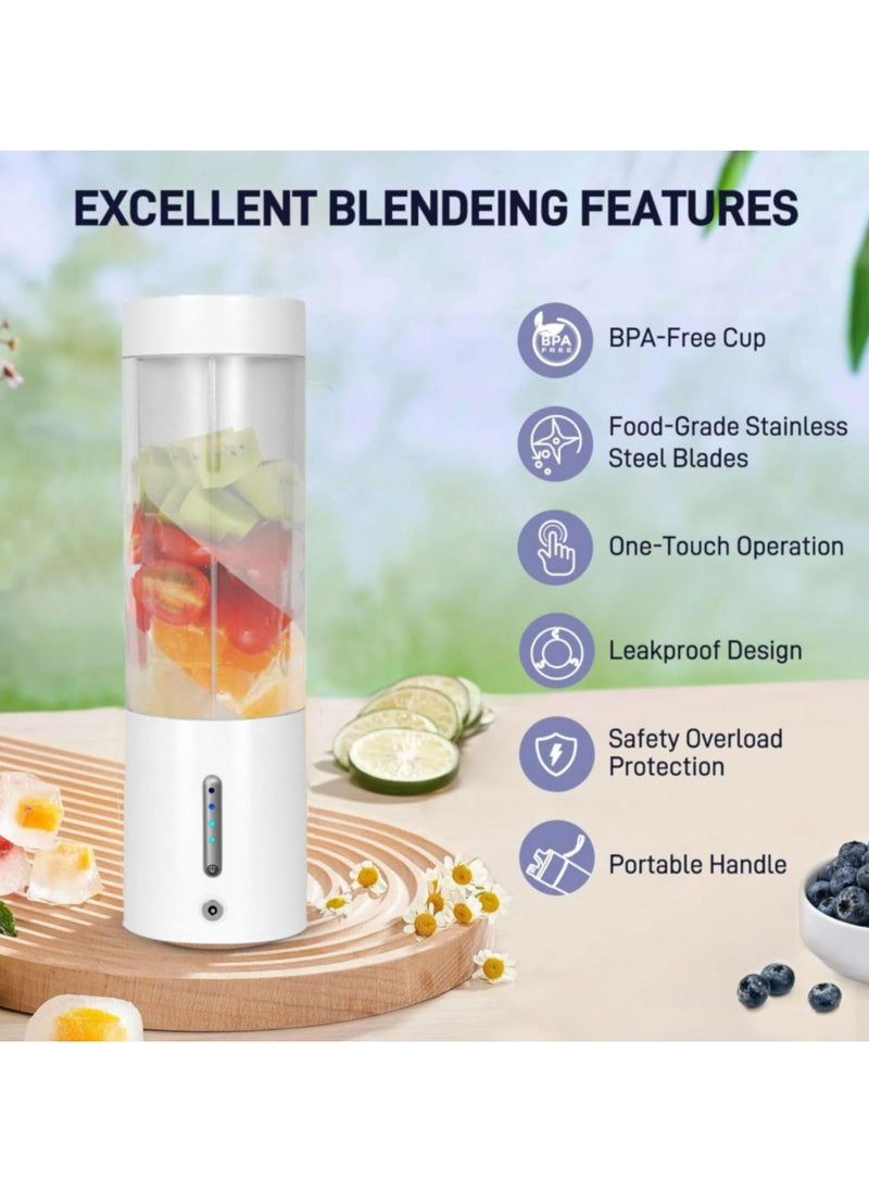 Generic - Personal Blender for Shakes and Smoothies, 16 Oz Portable Blender with 6 Blades, USB Rechargeable Smoothie Blender for Home Travel Office, White - Image 1