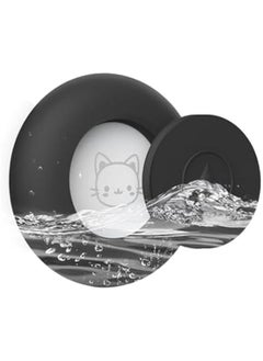 Airtag Holder for Dog Collar, Silicone Air Tag Case Cover Compatible with Apple Airtags Cat Pet Collar Harness Loop, 0.8-1.2inch (Black)