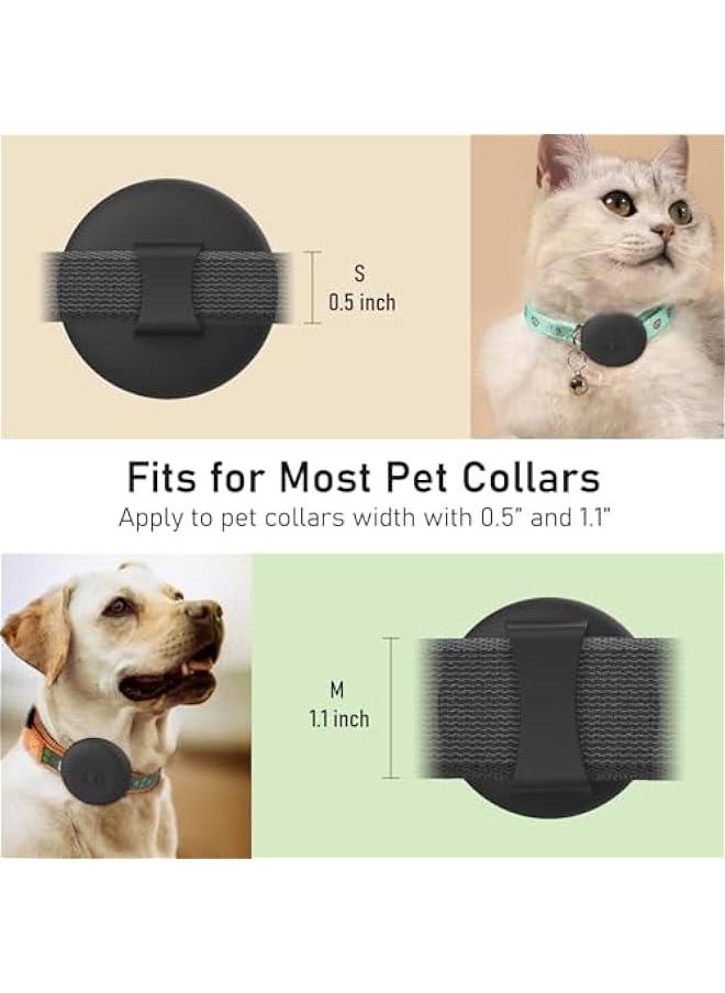 OCTOBER - Airtag Holder for Dog Collar, Silicone Air Tag Case Cover Compatible with Apple Airtags Cat Pet Collar Harness Loop, 0.8-1.2inch (Black) - Image 1