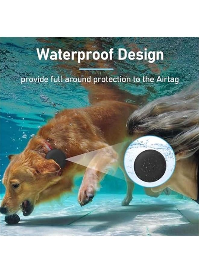 OCTOBER - Airtag Holder for Dog Collar, Silicone Air Tag Case Cover Compatible with Apple Airtags Cat Pet Collar Harness Loop, 0.8-1.2inch (Black) - Image 1