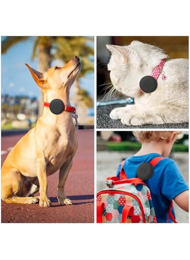 OCTOBER - Airtag Holder for Dog Collar, Silicone Air Tag Case Cover Compatible with Apple Airtags Cat Pet Collar Harness Loop, 0.8-1.2inch (Black) - Image 1