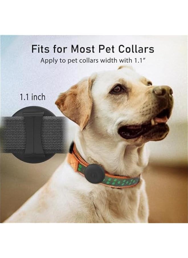 OCTOBER - Airtag Holder for Dog Collar, Silicone Air Tag Case Cover Compatible with Apple Airtags Cat Pet Collar Harness Loop, 0.8-1.2inch (Black) - Image 1