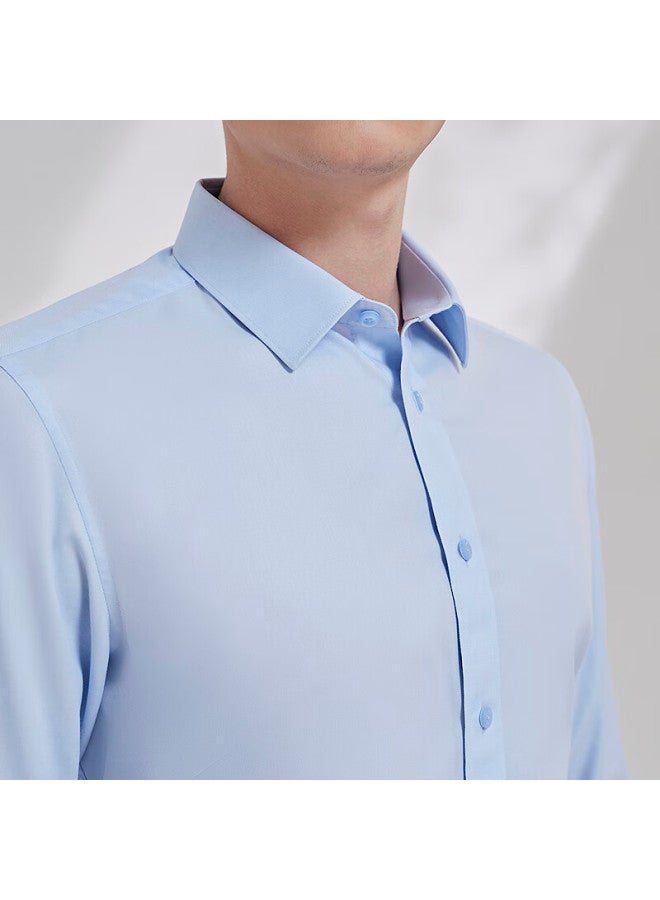 YOUNGOR Yagelor spring And Autumn Business Casual Xinjiang Pure Cotton Long Sleeve Shirt Men Easy To Care Light Blue 39 - Image 3