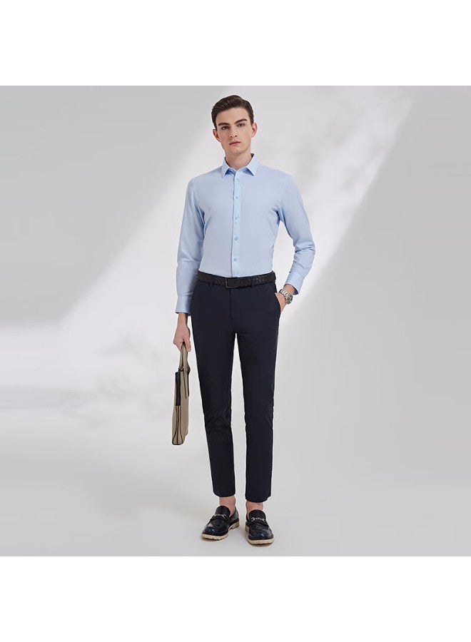 YOUNGOR Yagelor spring And Autumn Business Casual Xinjiang Pure Cotton Long Sleeve Shirt Men Easy To Care Light Blue 39 - Image 1