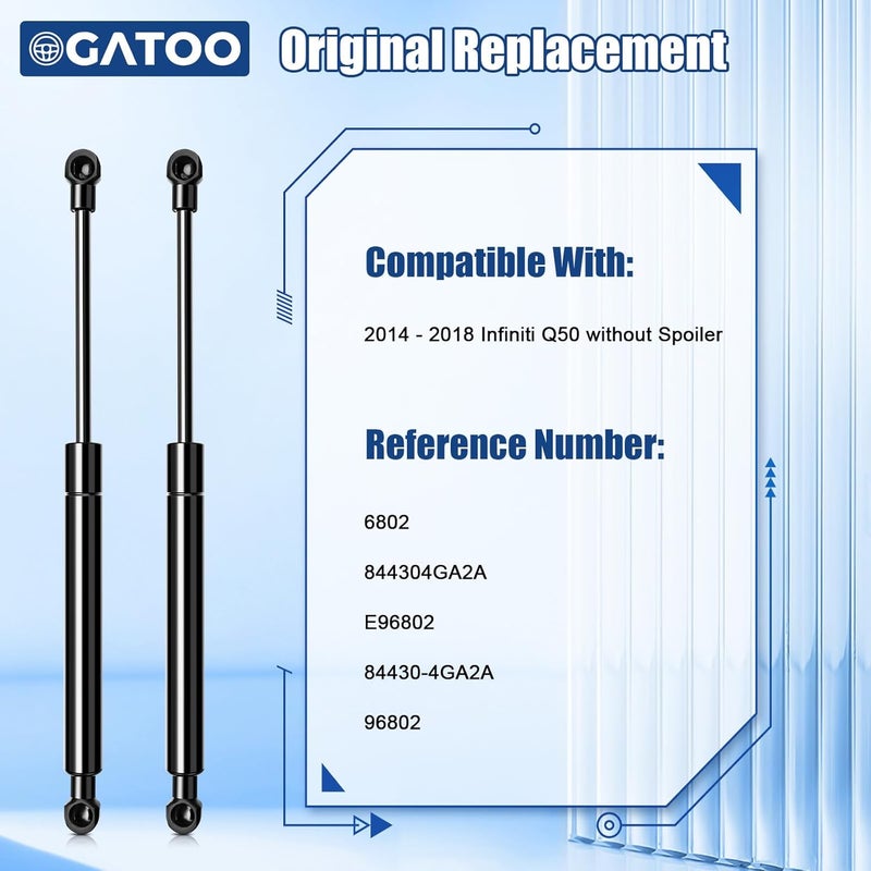 OGATOO دعامات رفع صندوق السيارة لسيارة إنفينيتي Q50 (2014-2018) - Image 2