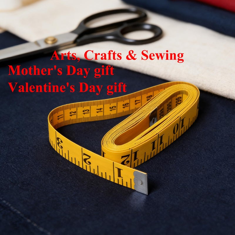 monochef Soft Tape Measure Double Scale Measuring Tape Body Sewing Flexible Tailor Craft Vinyl Ruler for Weight Loss Medical Body Measurement, Has Centimetre Scale on Reverse Side (3pcs Yellow-120 inch) - Image 4