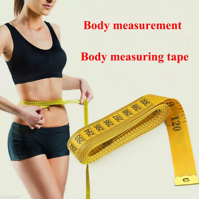 monochef Soft Tape Measure Double Scale Measuring Tape Body Sewing Flexible Tailor Craft Vinyl Ruler for Weight Loss Medical Body Measurement, Has Centimetre Scale on Reverse Side (3pcs Yellow-120 inch) - Image 3