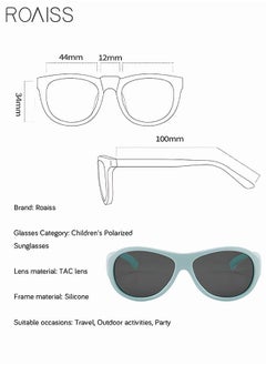 roaiss Oval Polarized Sunglasses for babies UV400 Protection Cute Beach Holiday Sun Glasses with Flexible Silicone Frame and Elastic Strap for Boys Girls Age 0-3 Blue  - Image 5