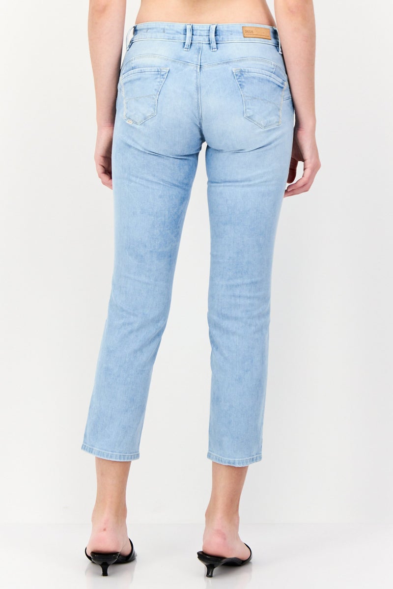 SALSA Women Slim Fit Mid Waist Washed Denim Jeans,  Blue - Image 2