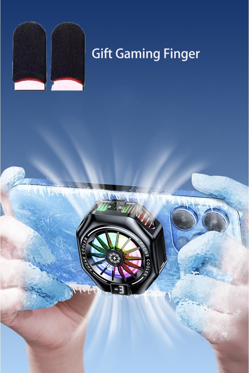 2 in 1 Magnetic/Back-Clip Mobile Phone Semiconductor Cooling Radiator 3 Gear Adjustable Mobile Cooling Fan with Digital Display Portable Phone Radiator Cooling Fan for Android iPhone - Image 1