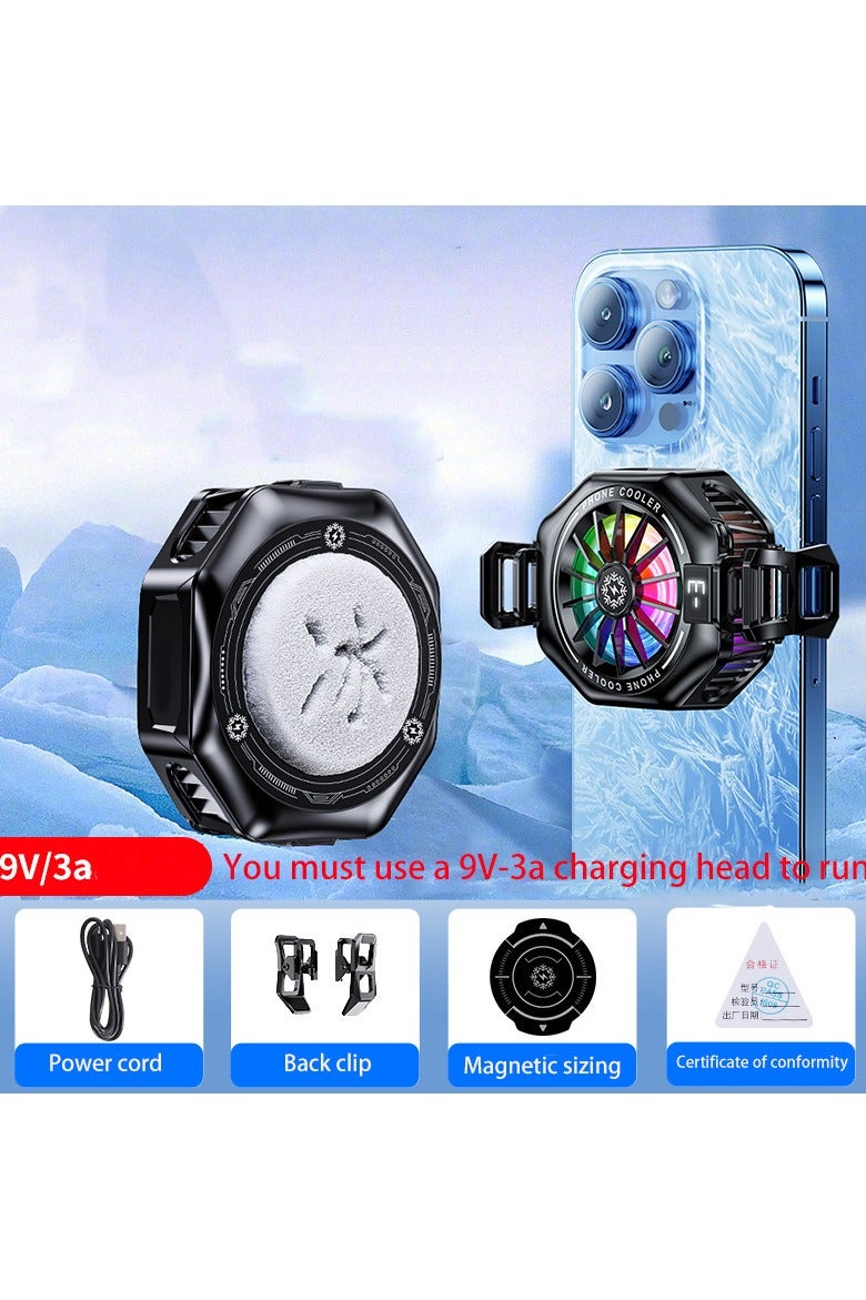 2 in 1 Magnetic/Back-Clip Mobile Phone Semiconductor Cooling Radiator 3 Gear Adjustable Mobile Cooling Fan with Digital Display Portable Phone Radiator Cooling Fan for Android iPhone - Image 2