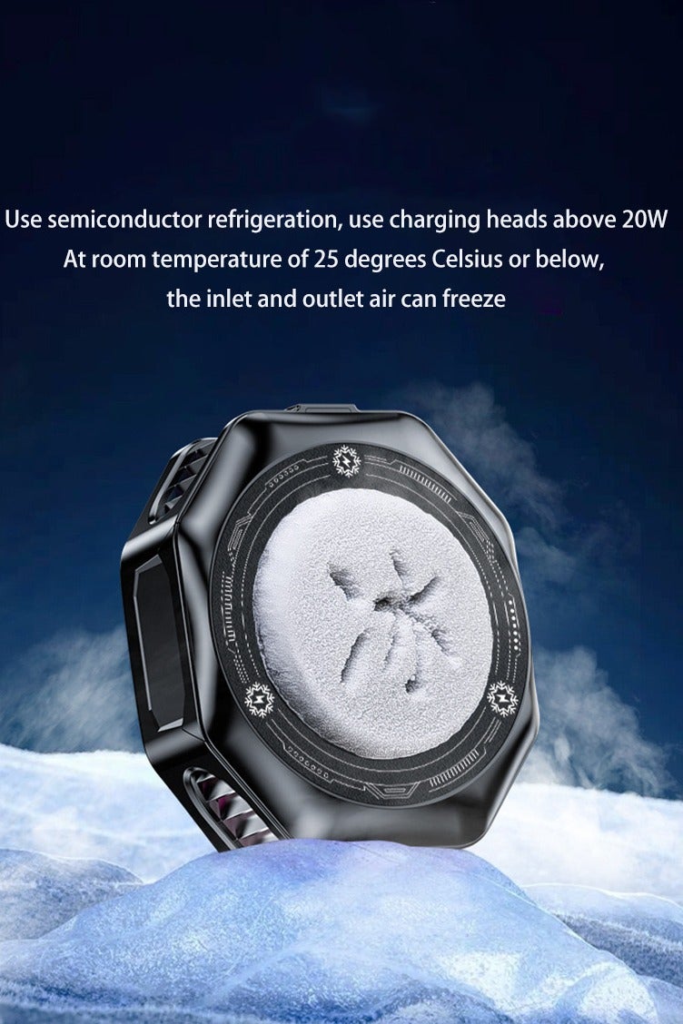 2 in 1 Magnetic/Back-Clip Mobile Phone Semiconductor Cooling Radiator 3 Gear Adjustable Mobile Cooling Fan with Digital Display Portable Phone Radiator Cooling Fan for Android iPhone - Image 4