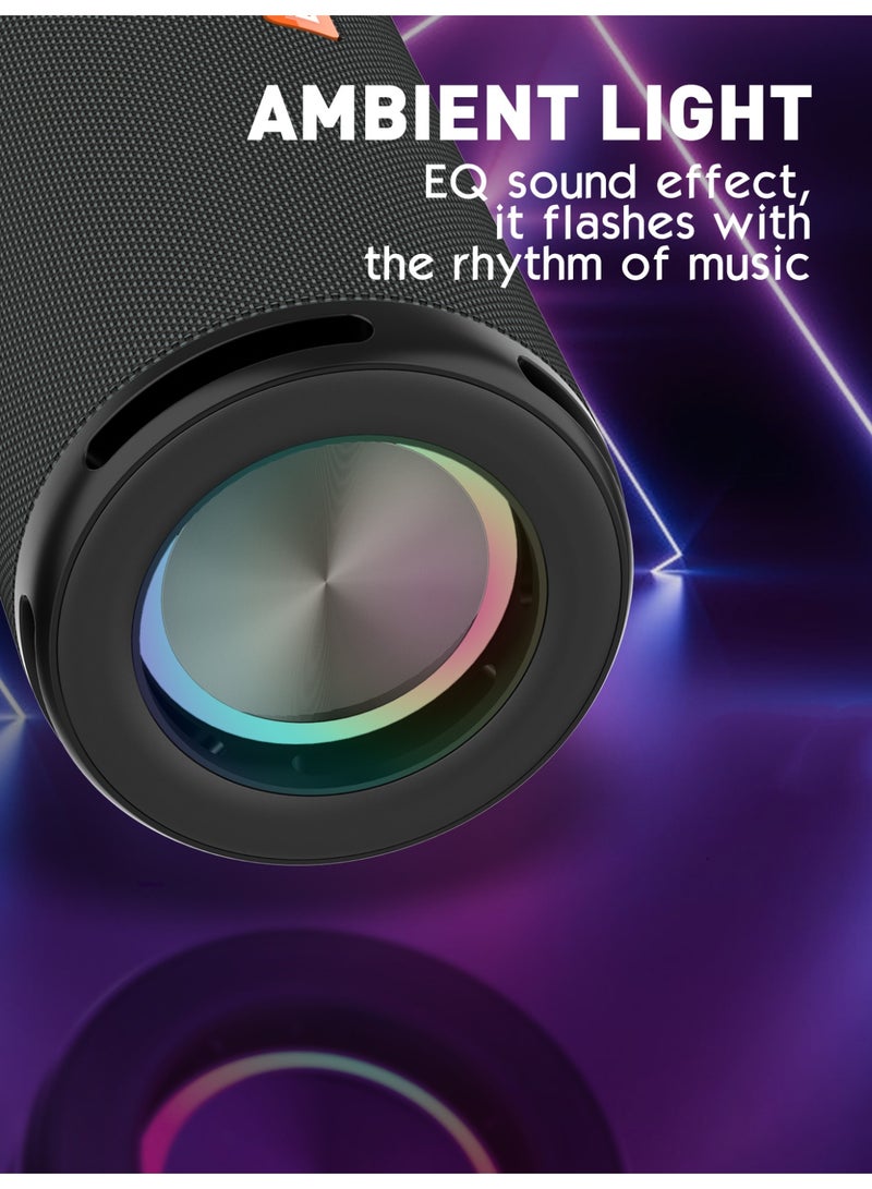 برودو مكبر صوت محمول بتقنية البلوتوث من Brodu BTS-1822 مزود بإضاءة RGB، تشغيل لمدة 3 ساعات، ومكبر صوت لاسلكي من القماش - Image 2