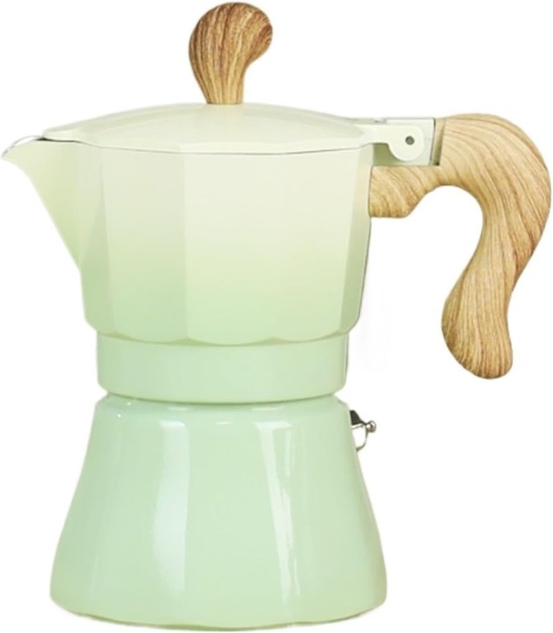 Gradient Color Mocha Pot, Concentrated Extraction Coffee, Essential For Home, Outdoor Camping, And Office Use(Green)