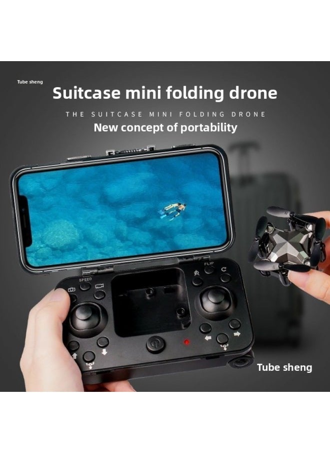 null - Drone Aerial Photography High-Definition Professional 4K Remote Control Small Aircraft Toy Aircraft Student Mini Foldableing Drone-Color:Mini Suitcase Without Camera-Specification:Standard Luxury Version (comes With Wearing Parts + Warranty) - Image 1
