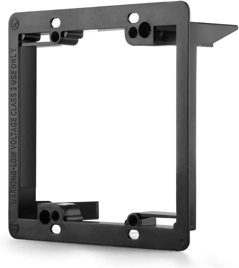 TENINYU Low Voltage Mounting Bracket (2-Gang, 2 Pack), 2-Gang/Double-Gang Mounting Bracket [Mounting Screws Included] for Wall Plate, Black - Image 5
