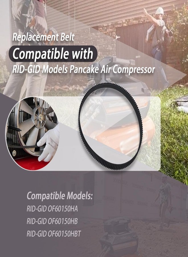 XTPTFABS Replacement Belt Compatible with Rid-gid Pancake Air Compressor OF60150HA OF60150HB OF60150HBT(1Pcs Belt)-Width: 0.67 in (17 mm), Diameter: 4.8 in (121 mm), Thickness: 0.1 in - Image 2