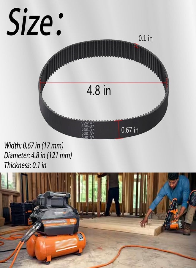 XTPTFABS Replacement Belt Compatible with Rid-gid Pancake Air Compressor OF60150HA OF60150HB OF60150HBT(1Pcs Belt)-Width: 0.67 in (17 mm), Diameter: 4.8 in (121 mm), Thickness: 0.1 in - Image 3