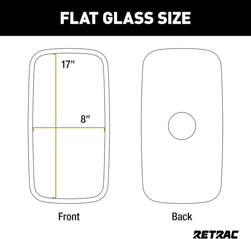 RETRAC 610872 Aerodynamic 8 x 17-Inch Plastic West Coast Mirror Head - Image 3