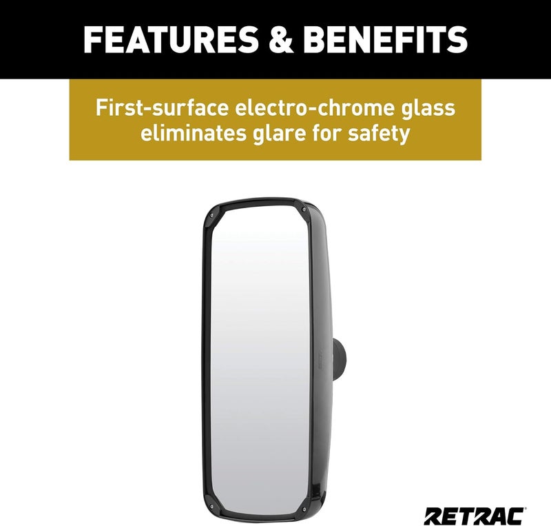 RETRAC 610872 Aerodynamic 8 x 17-Inch Plastic West Coast Mirror Head - Image 5