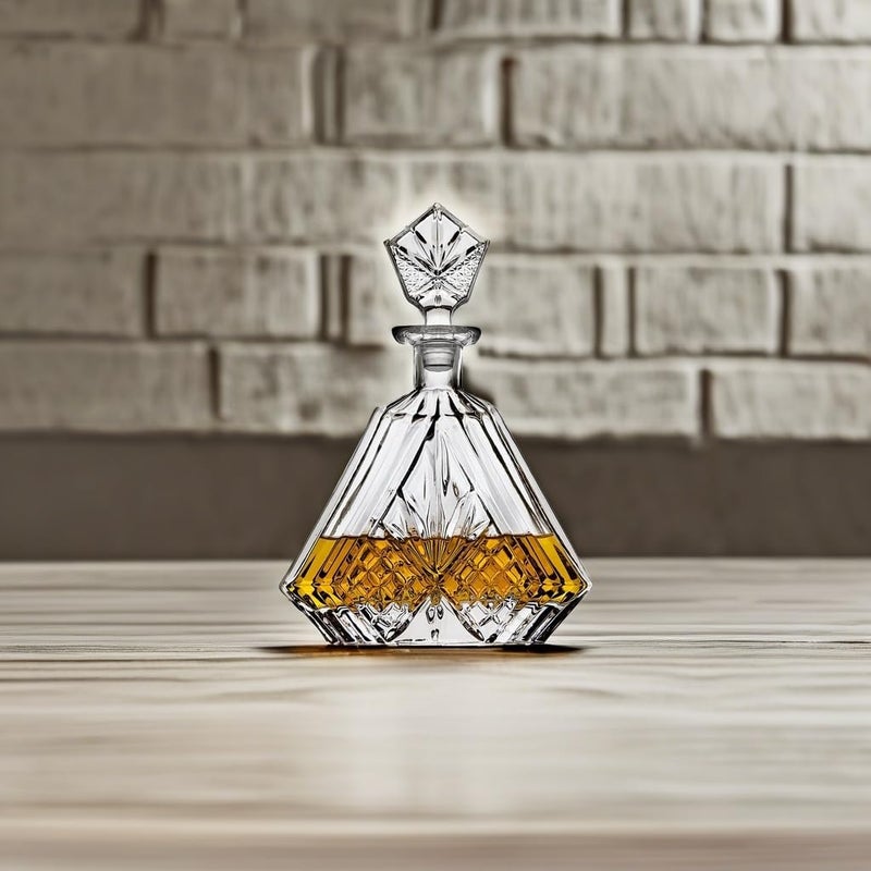Lefonte Whiskey Decanter for Liquor Scotch Bourbon or Wine, Irish cut Triangular - 750ml - Image 5
