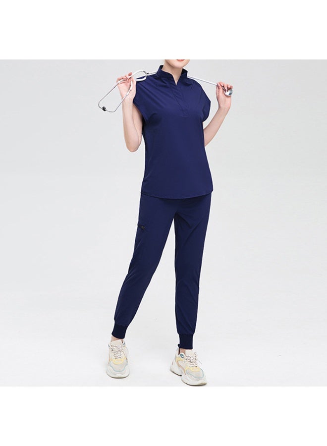 NIBEMINENT Women Slim Fit Scrubs Top Medical Uniform Doctor Shirt Surgical Blouse Nurse Accessories Salon Spa Workwear - Image 1