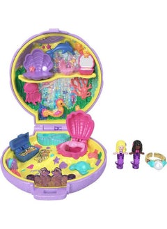 Polly Pocket Keepsake Collection Mermaid Dreams Collectible Compact Underthesea Theme Special Box 2 Mermaid Dolls Wearable Ring & More Collectible Gift Ages 4 Years Old & Up  - Image 2