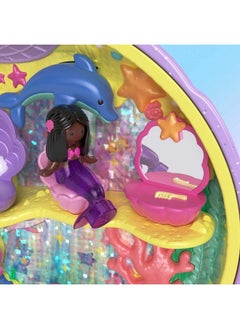 Polly Pocket Keepsake Collection Mermaid Dreams Collectible Compact Underthesea Theme Special Box 2 Mermaid Dolls Wearable Ring & More Collectible Gift Ages 4 Years Old & Up  - Image 3