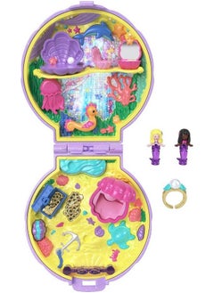 Polly Pocket Keepsake Collection Mermaid Dreams Collectible Compact Underthesea Theme Special Box 2 Mermaid Dolls Wearable Ring & More Collectible Gift Ages 4 Years Old & Up  - Image 4