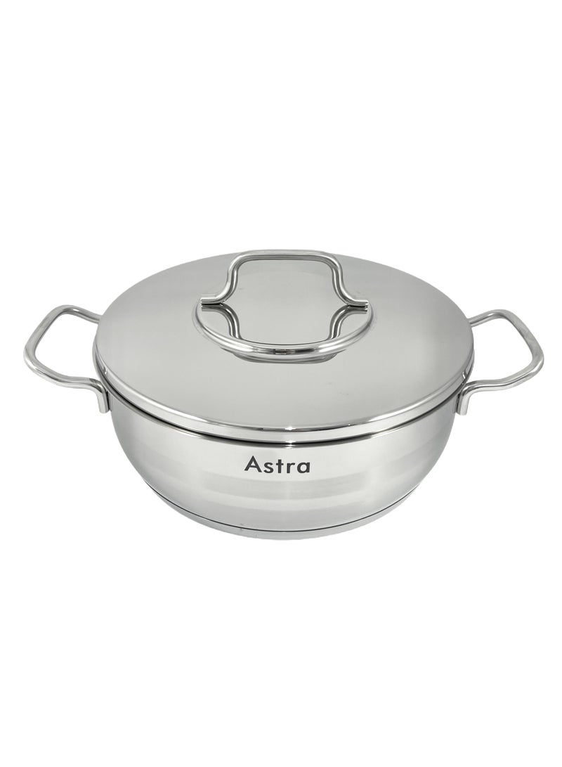 ASTRA Premium Low Casserole 26x10 cm 5.2L – Ideal for Roasting, Braising, and Even Cooking - Image 1