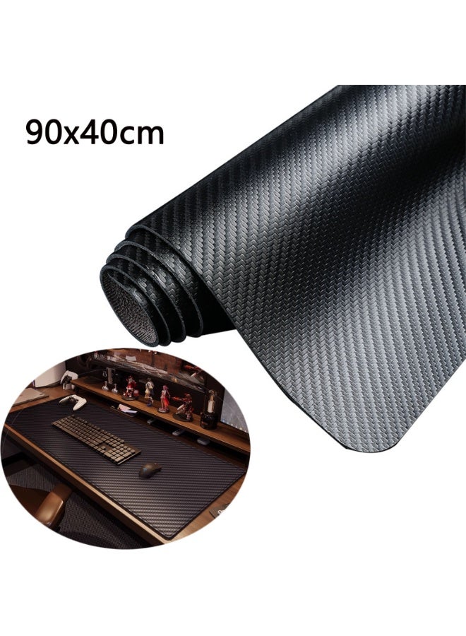 90x40cm Carbon Fiber Texture Desk Mat, Large Gaming Mouse Pad with Non-Slip Suede Base, Smooth Surface for Keyboard & Mouse, Large Desk Pad Waterproof & Smooth Glide for Esports & Office - Image 1