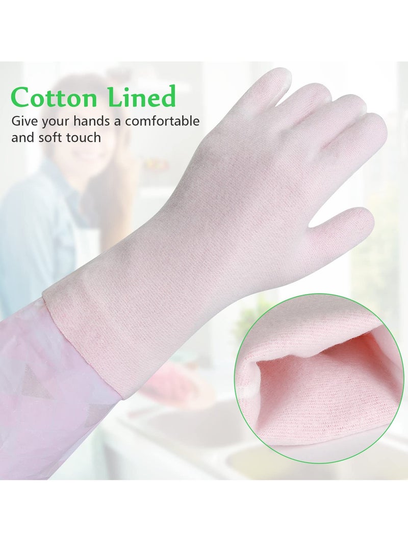 SYOSI 3 Pairs Cleaning Gloves for Winter Plus Velvet Reusable Household Kitchen Dishwashing Glove Latex Free Non Slip Waterproof Long Sleeves Keep Warm From Cold for Kitchen Cleaning Pet Care and more - Image 4