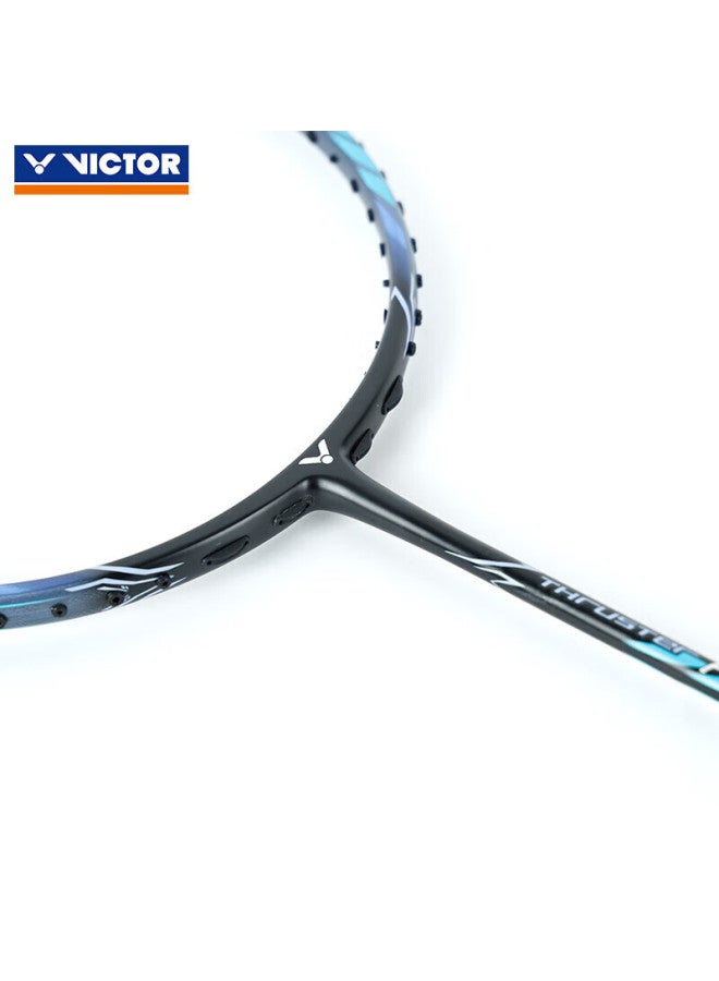 Victor راية كرة الريشة فيكتور، مضرب كامل من الكربون فوز هامر مضرب فردي Tk-hmrl Ex حديد أزرق رمادي، 6u، مشدود مسبقًا 26 رطل، مع شريط قبضة - Image 3