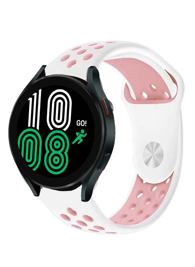 Perfii Replacement Band For Samsung Galaxy Watch 4 White/Light Pink - Image 2