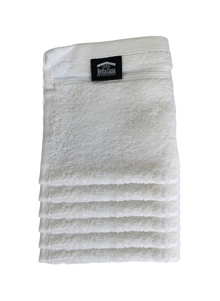Pearl Coast International 6 Pieces Luxury Face Towel Set 30x30cm 630 GSM Premium Cotton Ultra Soft and Highly Absorbent Expertly Woven for Durability Hotel And Spa Quality Towels White  - Image 1