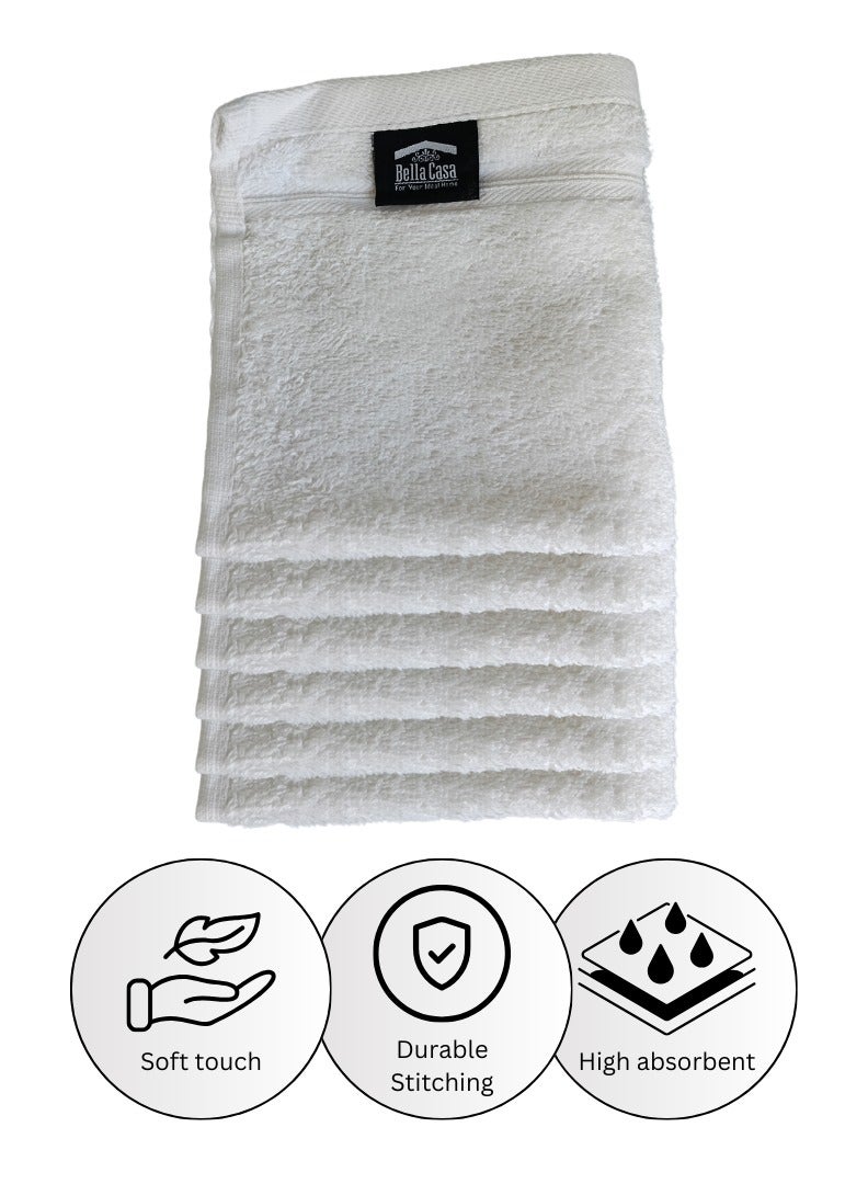 Pearl Coast International 6 Pieces Luxury Face Towel Set 30x30cm 630 GSM Premium Cotton Ultra Soft and Highly Absorbent Expertly Woven for Durability Hotel And Spa Quality Towels White  - Image 4