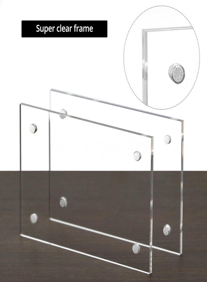 QWORK 12 Packs Acrylic Fridge Magnetic Picture Frames - 2.36 x 3.54 Inch Clear Transparency Reusable Display Picture Fram - Image 3